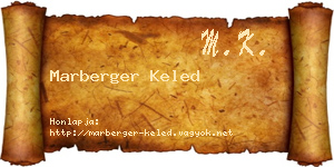 Marberger Keled névjegykártya